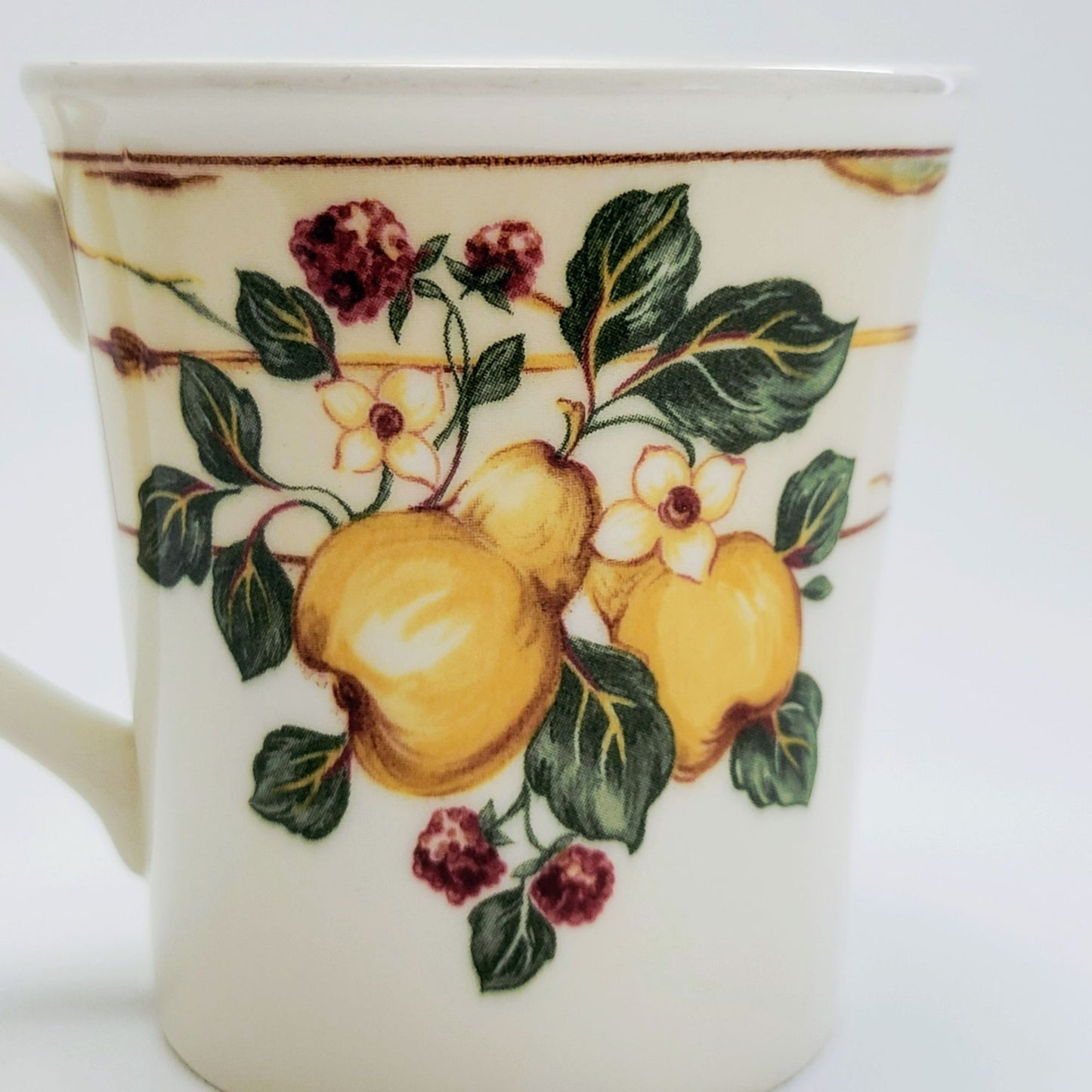 Wedgwood Pears & Berries Coffee Mug Set of 2, c.1998 England