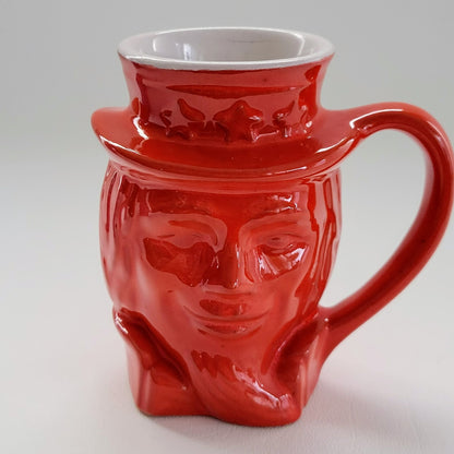 Frankoma Art Pottery Uncle Sam Mug Set of 2,  c.1976 USA Made