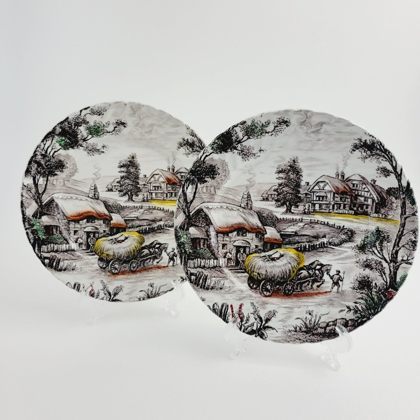 Staffordshire Yorkshire Salad Plate, Set of 2, Made in England