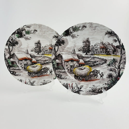 Staffordshire Yorkshire Salad Plate, Set of 2, Made in England