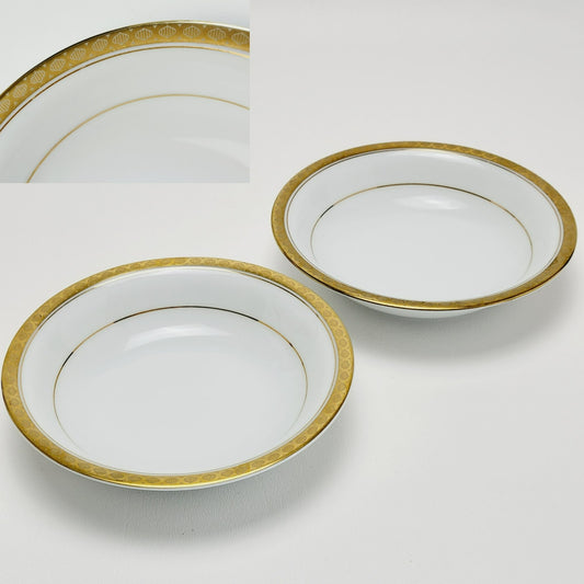 Noritake Richmond Berry Dessert Bowl Set of 2, Gold Etched Trim