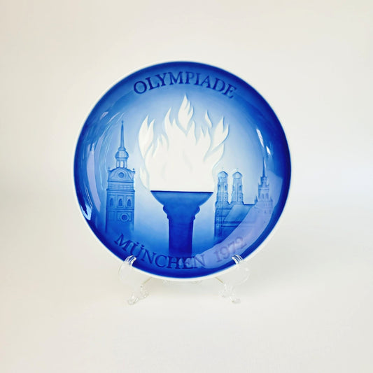Vintage 1972 Olympic Games Plate, Royal Copenhagen B&G Olympiade München 1972 Commemorative Plate, Made in Denmark