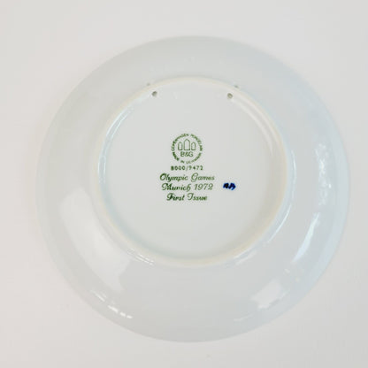 Vintage 1972 Olympic Games Plate, Royal Copenhagen B&G Olympiade München 1972 Commemorative Plate, Made in Denmark
