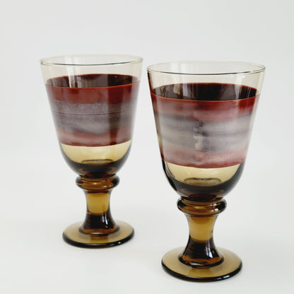 Libbey Glass Nova Brown Water Goblet, Set of 2