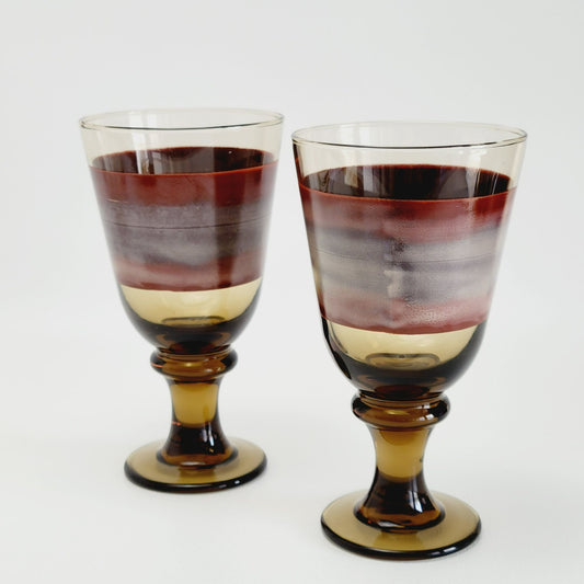 Libbey Glass Nova Brown Water Goblet, Set of 2