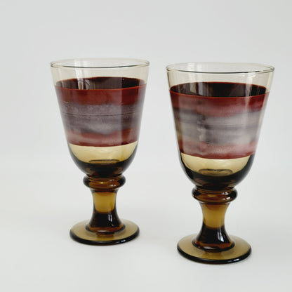 Libbey Glass Nova Brown Water Goblet, Set of 2