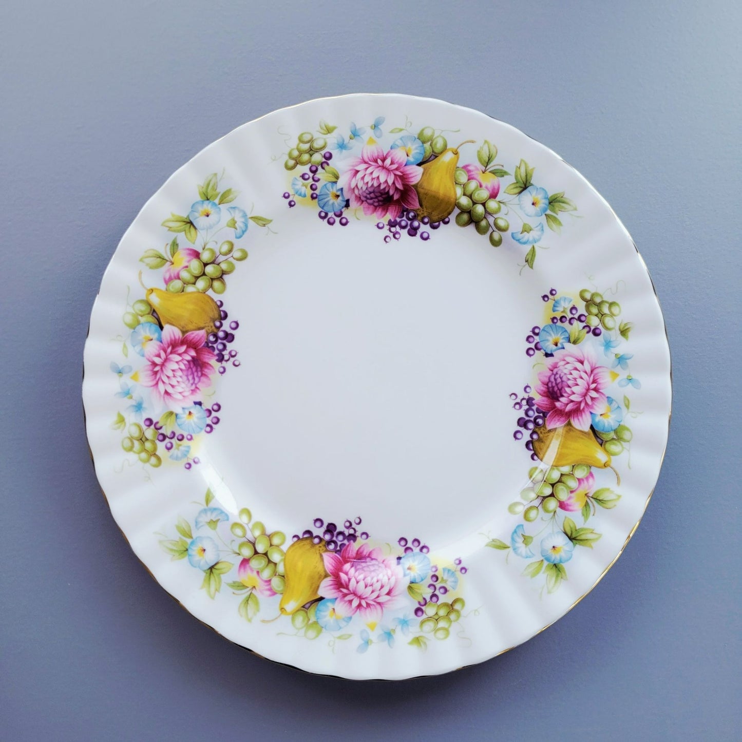 Rare Royal Albert Fruit & Floral Salad Plate, c.1950s England