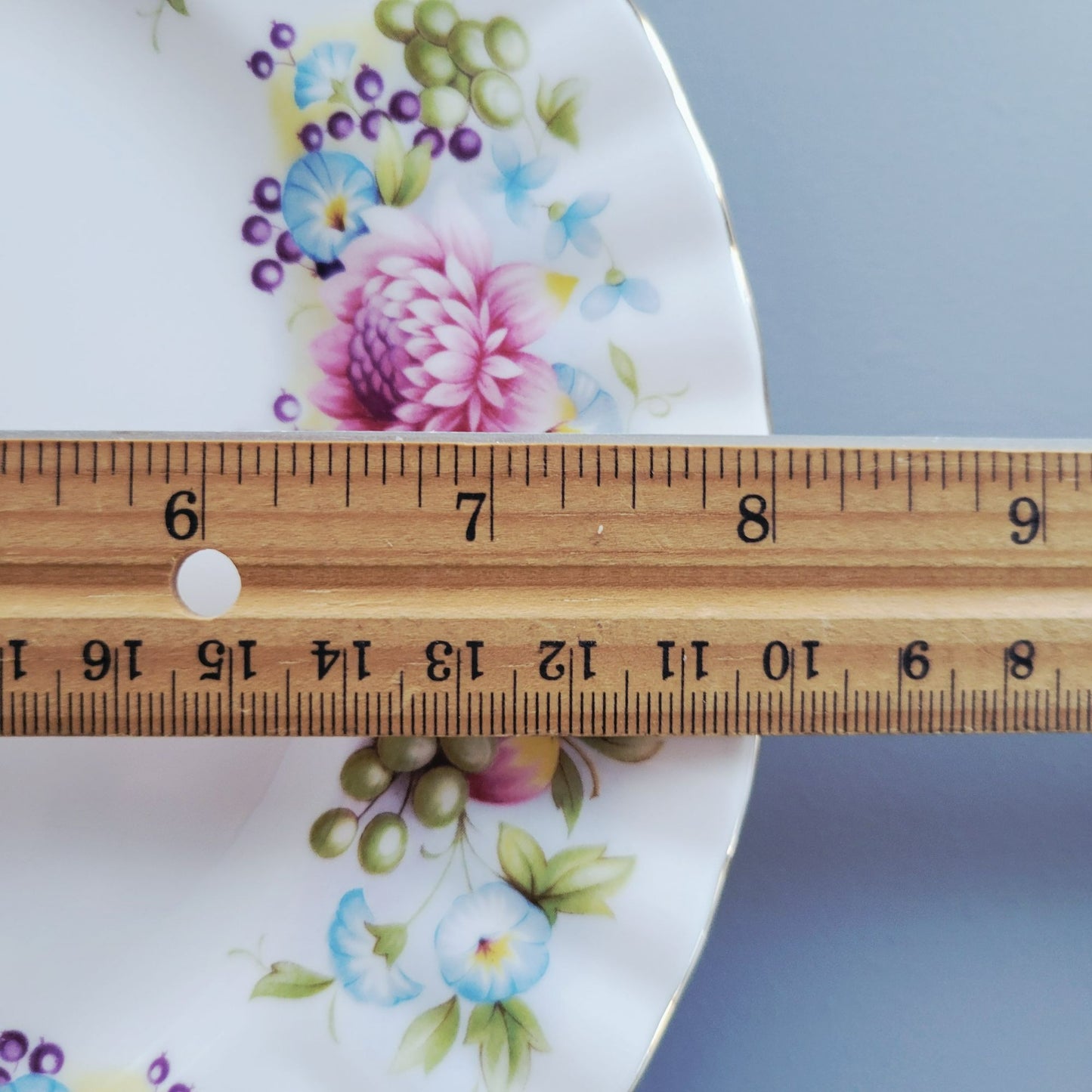 Rare Royal Albert Fruit & Floral Salad Plate, c.1950s England