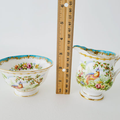 Royal Albert Chelsea Bird Demitasse Creamer, Sugar Bowl & Tray Set