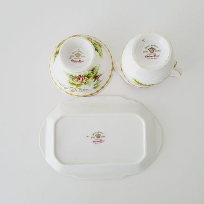 Royal Albert Chelsea Bird Demitasse Creamer, Sugar Bowl & Tray Set