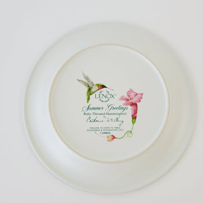 Lenox Summer Greetings Salad Plate Ruby Throated Hummingbird