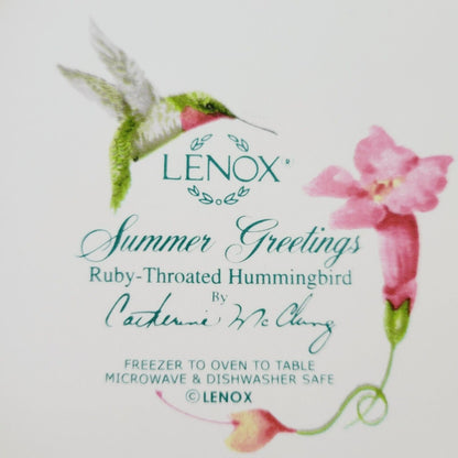 Lenox Summer Greetings Salad Plate Ruby Throated Hummingbird