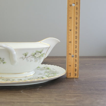 Franconia K&A Krautheim Hawthorn Gravy Boat & Underplate, Gadroon Border, c.1964-75 Germany