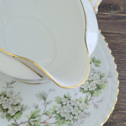 Franconia K&A Krautheim Hawthorn Gravy Boat & Underplate, Gadroon Border, c.1964-75 Germany