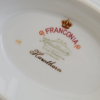 Franconia K&A Krautheim Hawthorn Gravy Boat & Underplate, Gadroon Border, c.1964-75 Germany
