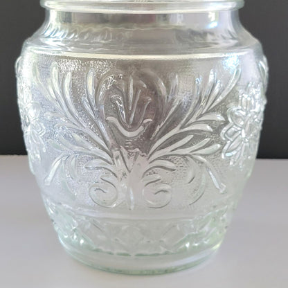 Anchor Hocking Sandwich Clear Cookie Jar & Lid, c.1940s-60 USA