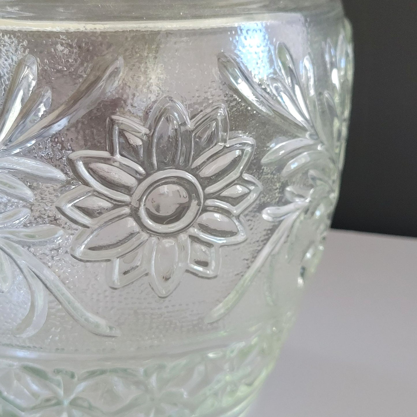 Anchor Hocking Sandwich Clear Cookie Jar & Lid, c.1940s-60 USA
