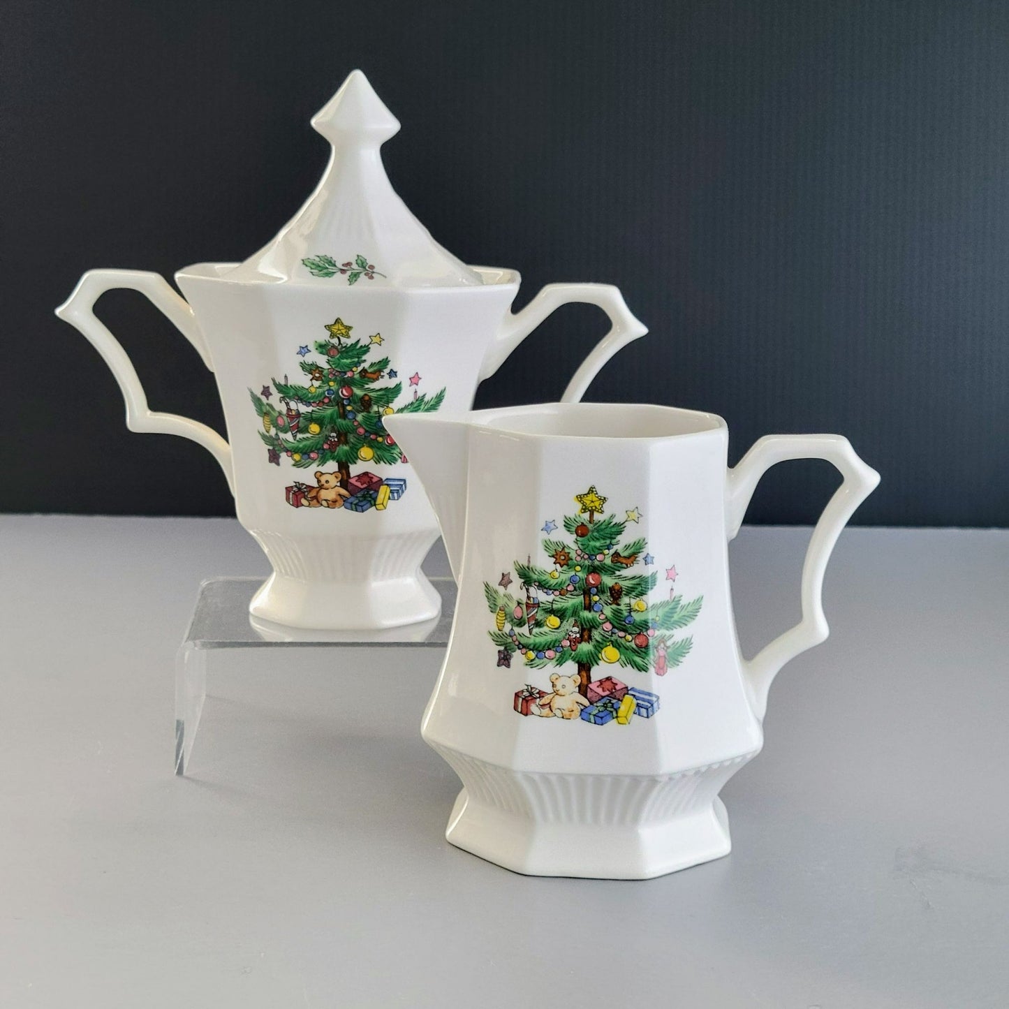 Nikko Christmastime Classic Collection Creamer & Sugar c.1979-83
