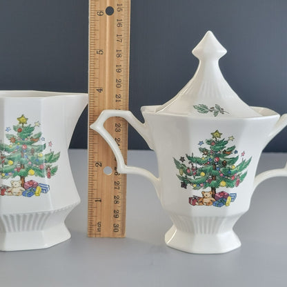 Nikko Christmastime Classic Collection Creamer & Sugar c.1979-83