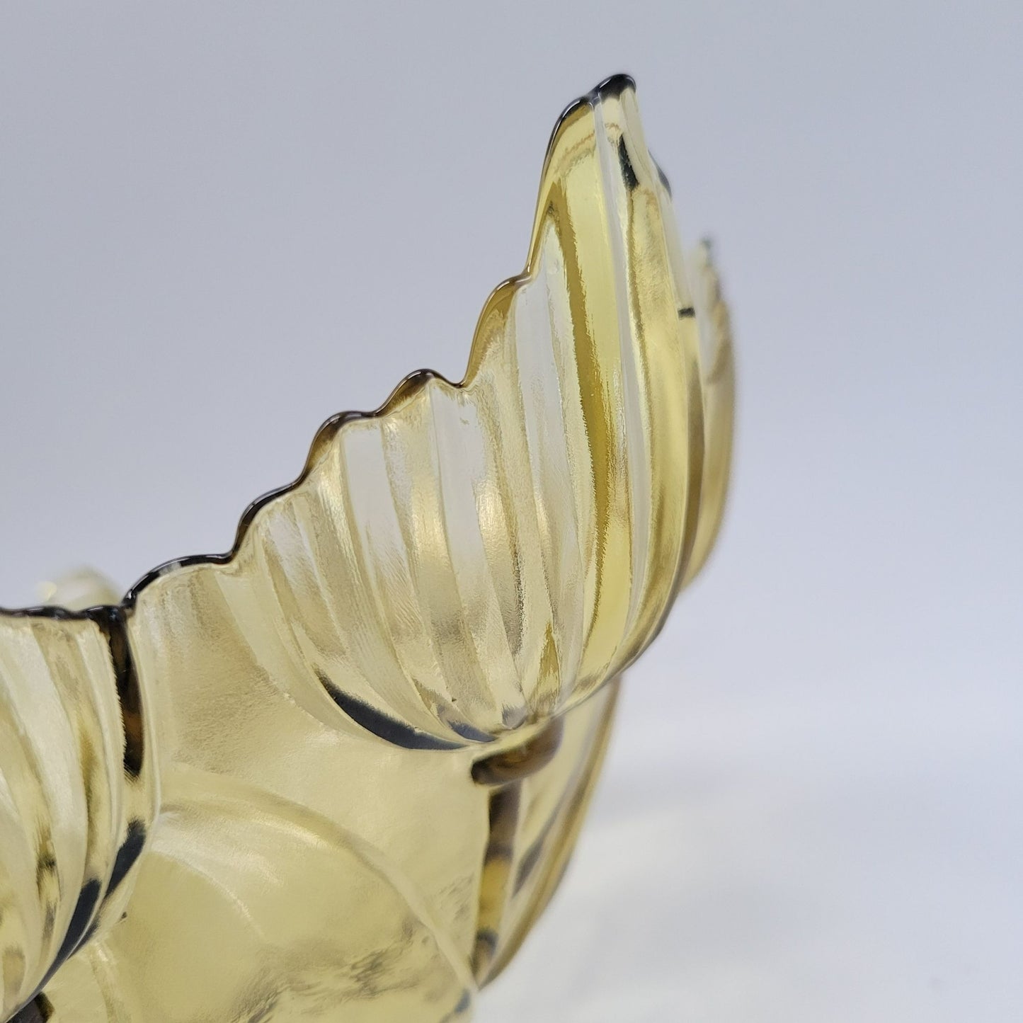 MCM Art Glass Centerpiece Bowl, Lotus & Leaf