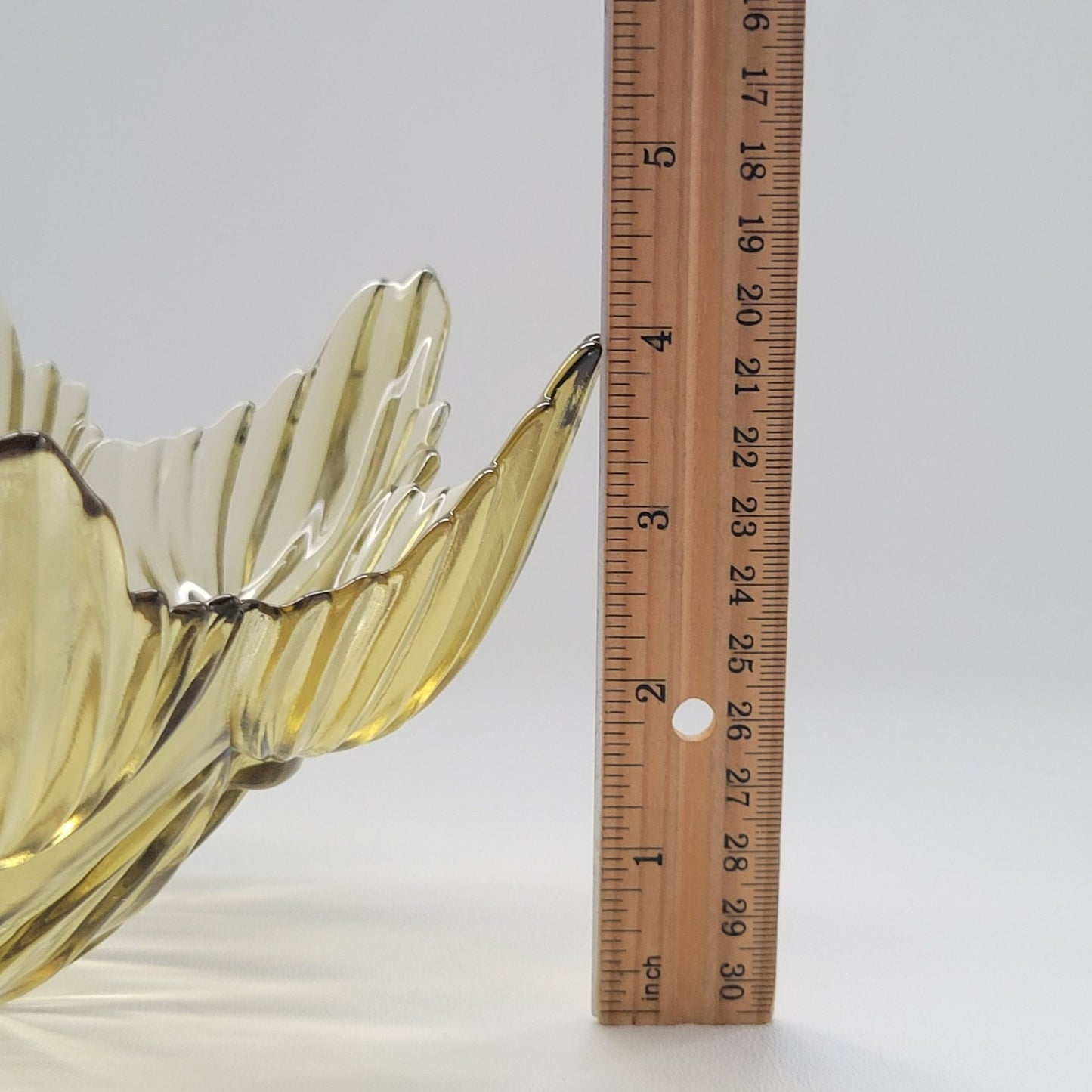 MCM Art Glass Centerpiece Bowl, Lotus & Leaf