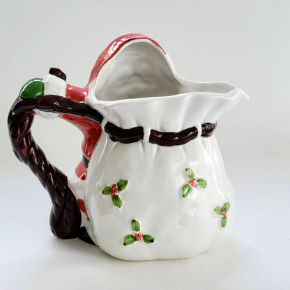 Vintage Santa Clause Ceramic Pitcher Jug