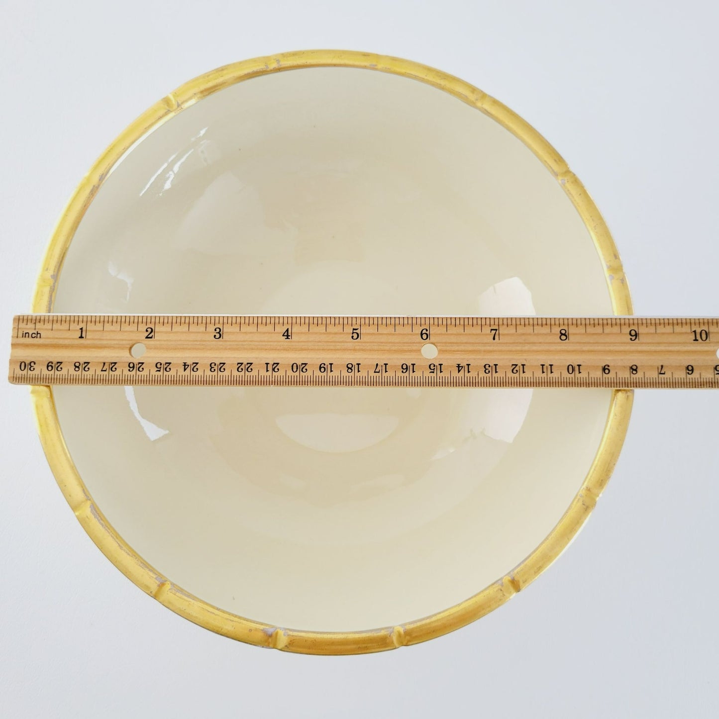 Rare Vintage TEPECO Cream & Gold Stripe Centerpiece Bowl, Trenton Potteries Co