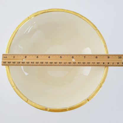 Rare Vintage TEPECO Cream & Gold Stripe Centerpiece Bowl, Trenton Potteries Co