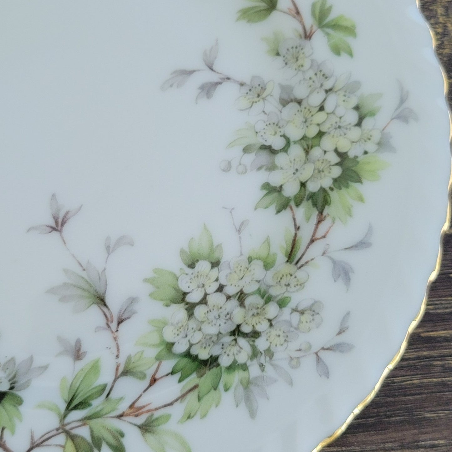 Franconia K&A Krautheim Hawthorn Bread Plate SET of 2, Gadroon Border, c.1964-75 Germany