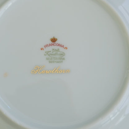 Franconia K&A Krautheim Hawthorn Bread Plate SET of 2, Gadroon Border, c.1964-75 Germany