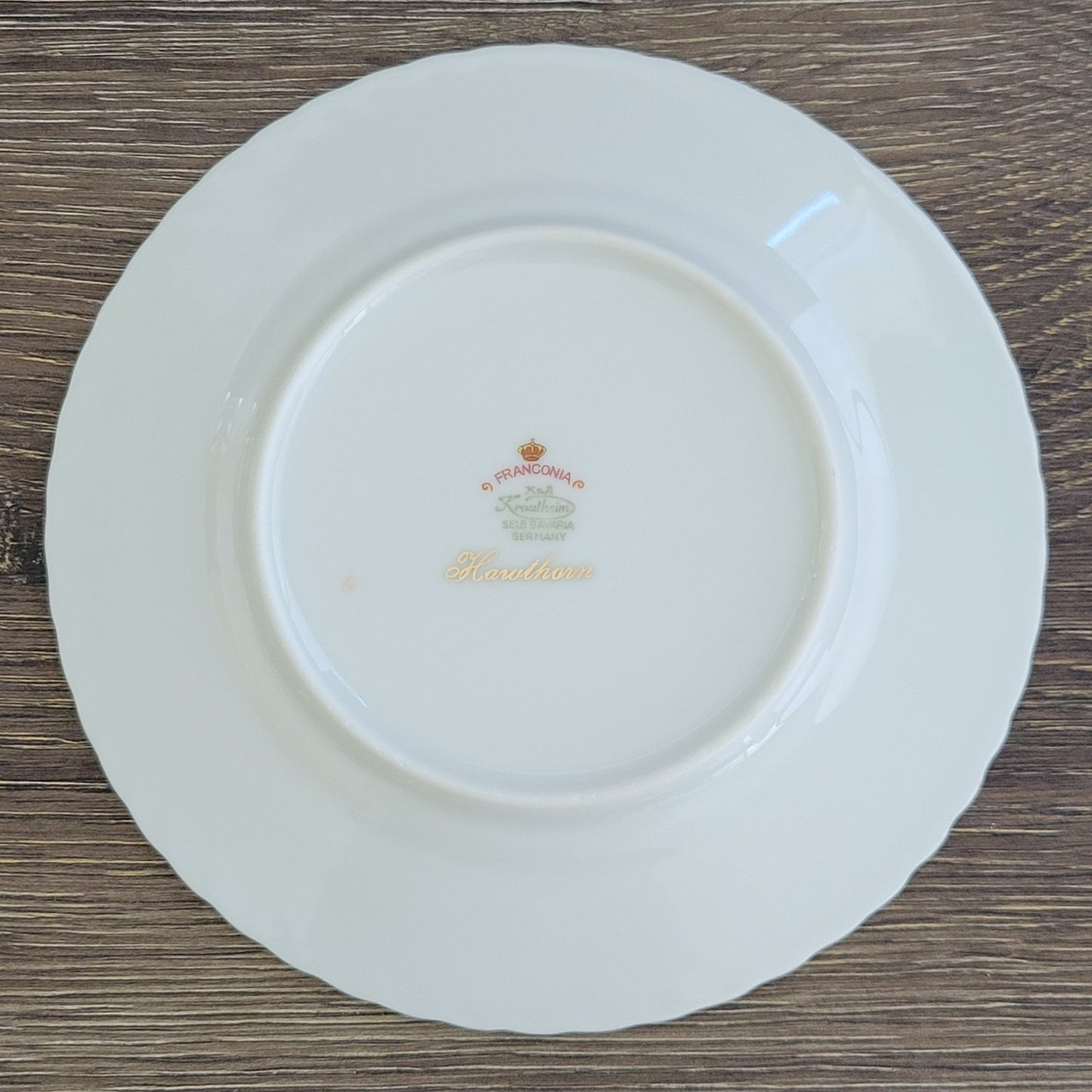Franconia K&A Krautheim Hawthorn Bread Plate SET of 2, Gadroon Border, c.1964-75 Germany