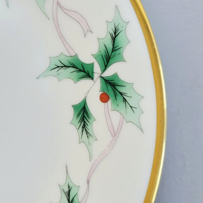 Mikasa Ribbon Holly Salad Plate, Japan Made