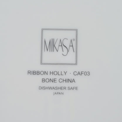 Mikasa Ribbon Holly Salad Plate, Japan Made