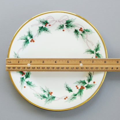 Mikasa Ribbon Holly Salad Plate, Japan Made