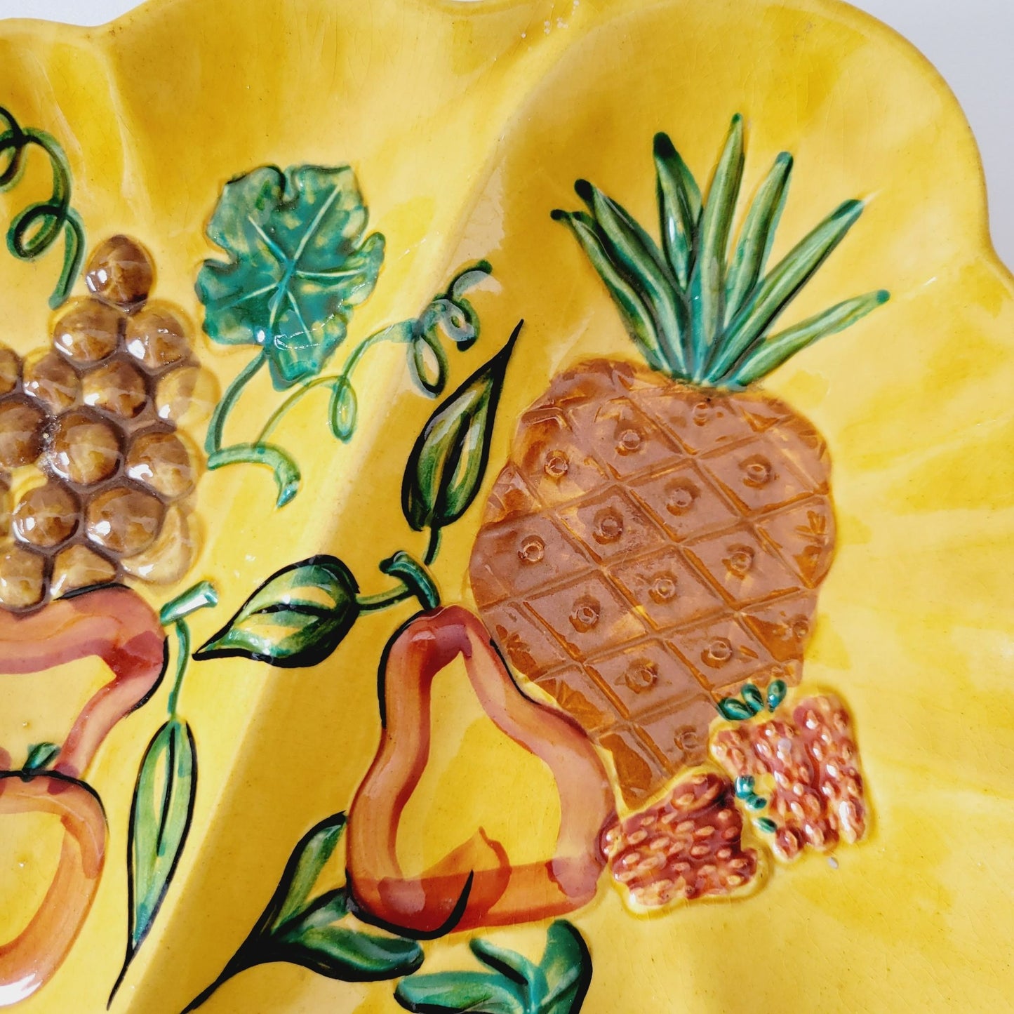 California Pottery Hand Painted Divided Platter