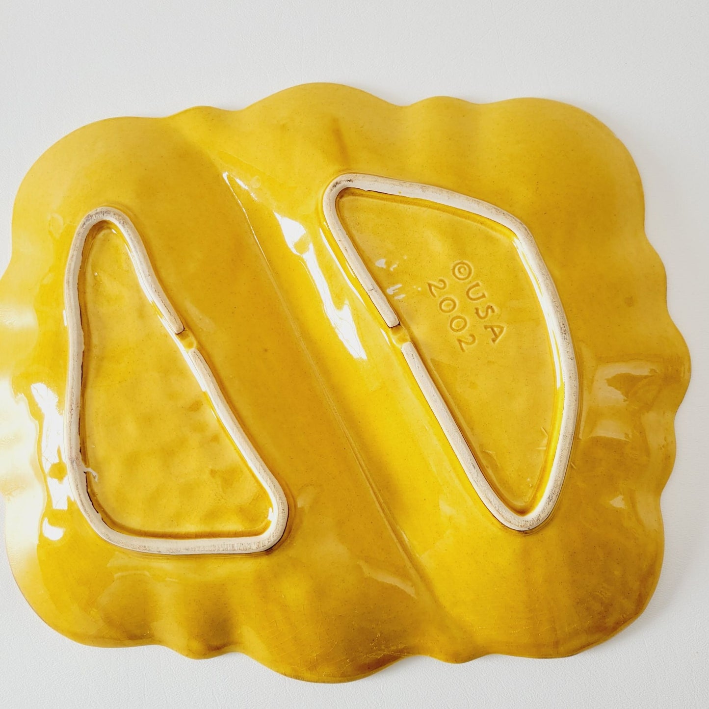 California Pottery Hand Painted Divided Platter