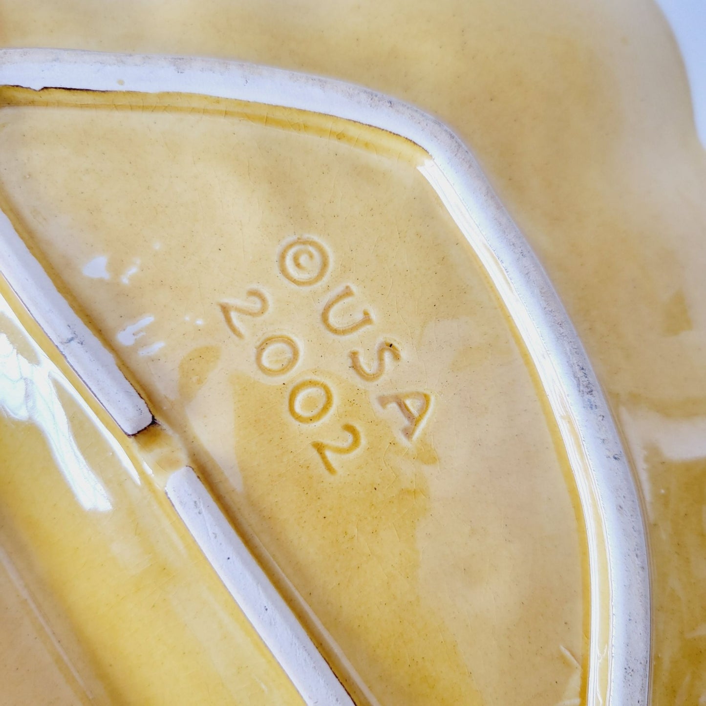 California Pottery Hand Painted Divided Platter