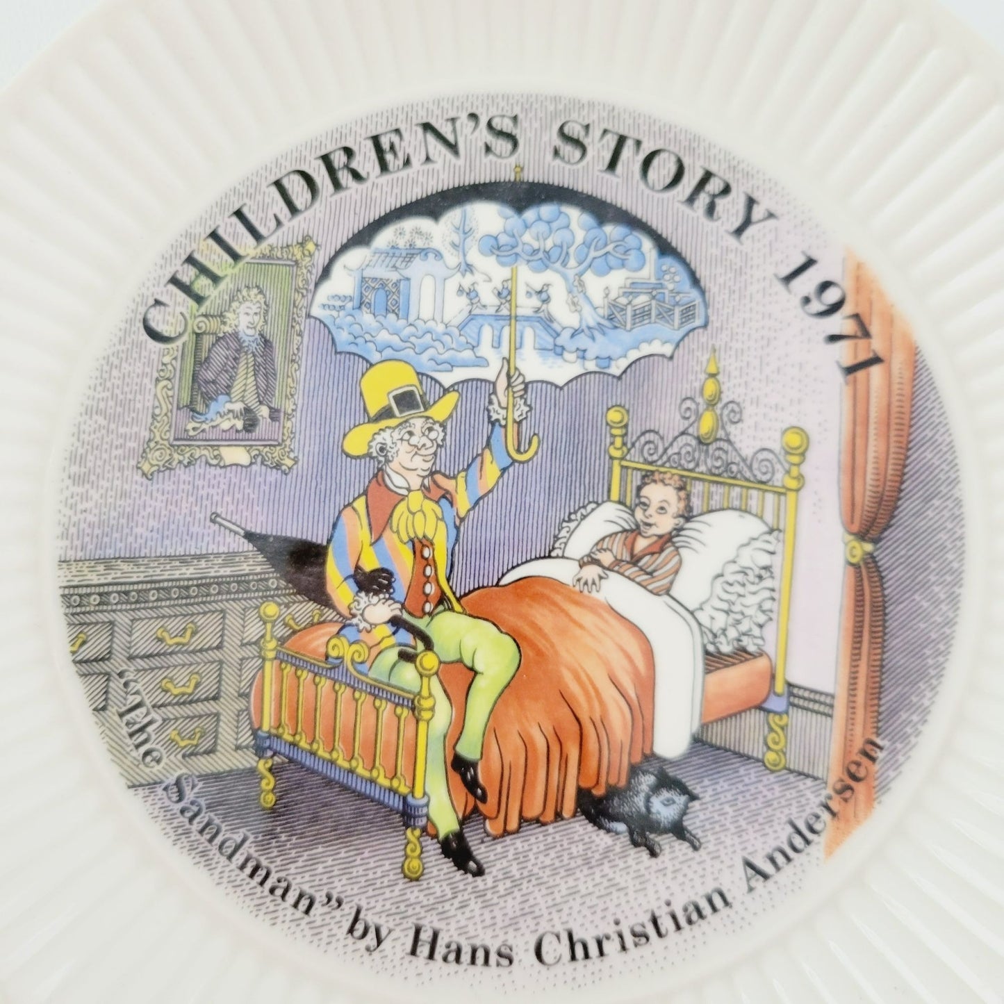 Wedgwood 1971 Children's Fairytale Story Plate The Sandman By Hans Christian Andersen