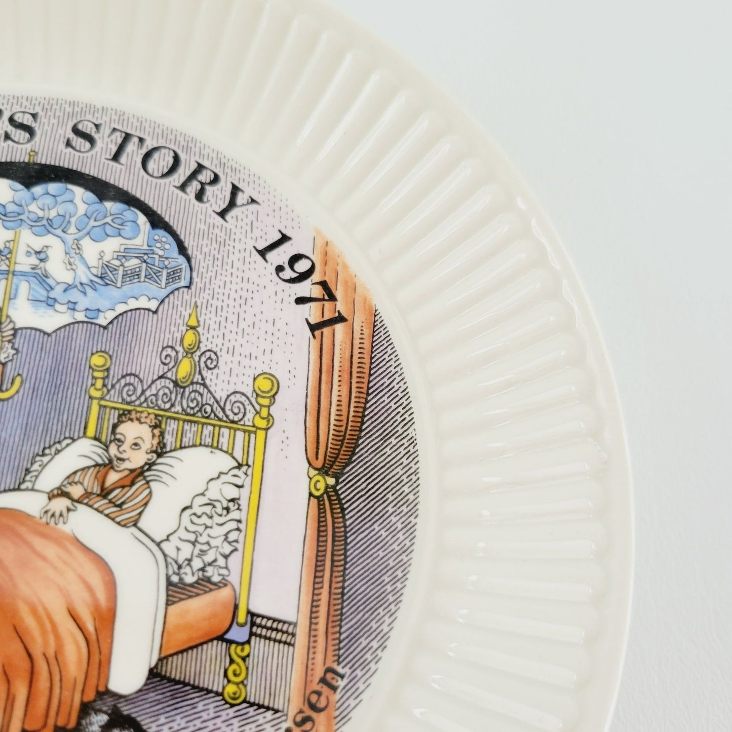 Wedgwood 1971 Children's Fairytale Story Plate The Sandman By Hans Christian Andersen