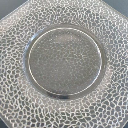 Smith Glass Clear Crackle Glass Octagon Salad Plate, Set of 2