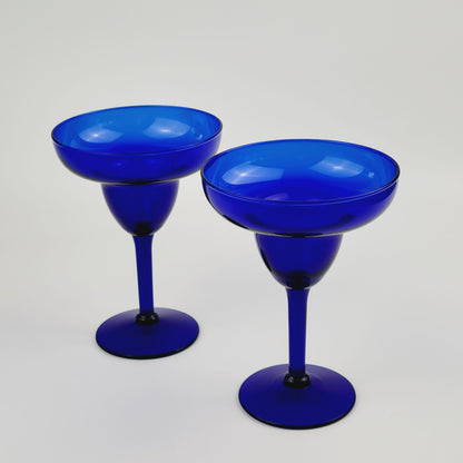 Cobalt Blue Margarita Glass, Set of 2