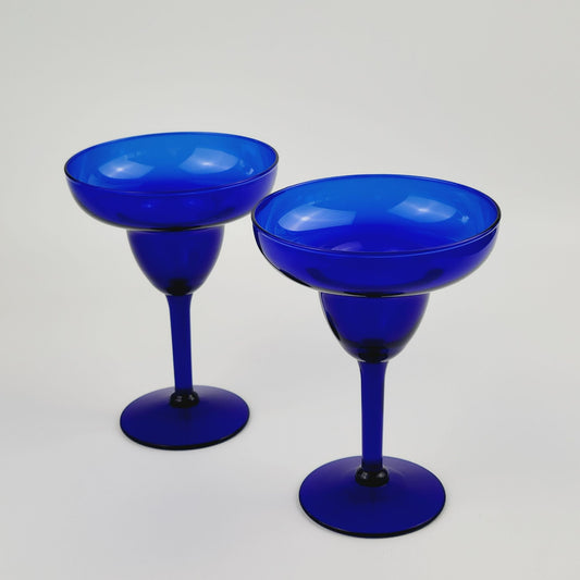 Cobalt Blue Margarita Glass, Set of 2