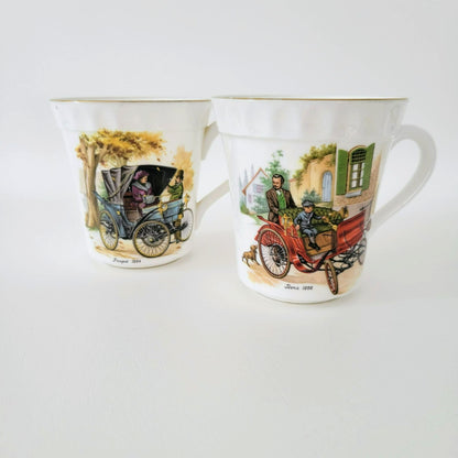 Crown Staffordshire Automobile Coffee Cup, Set of 2, Made in England