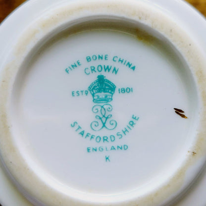 Crown Staffordshire Automobile Coffee Cup, Set of 2, Made in England