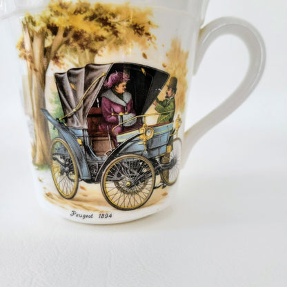 Crown Staffordshire Automobile Coffee Cup, Set of 2, Made in England