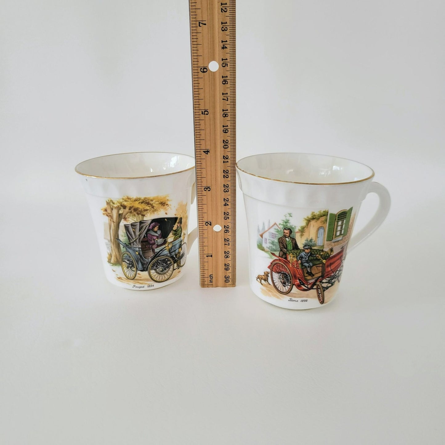 Crown Staffordshire Automobile Coffee Cup, Set of 2, Made in England