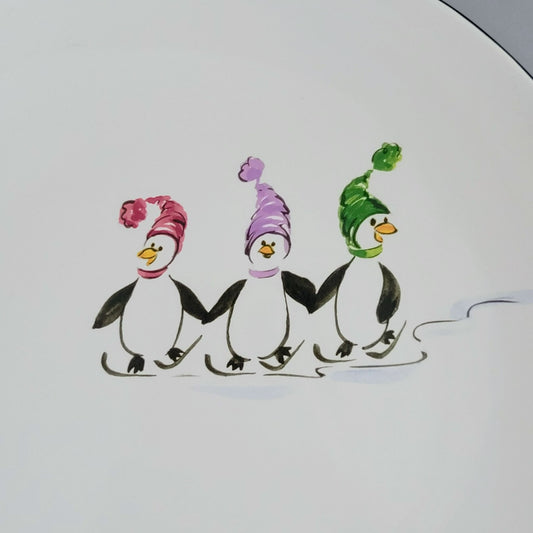 Pfaltzgraff Penguin Skate Dinner Plate, c.2006-10