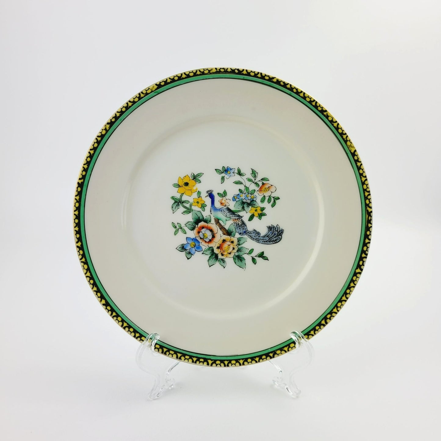 Vintage Noritake Peacock & Floral Salad Plate