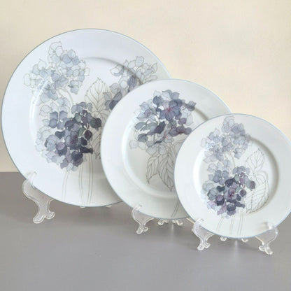 Block Spal "Hydrangea" Dinner, Salad & Bread Plate, Set of 3, c1982-91 Portugal