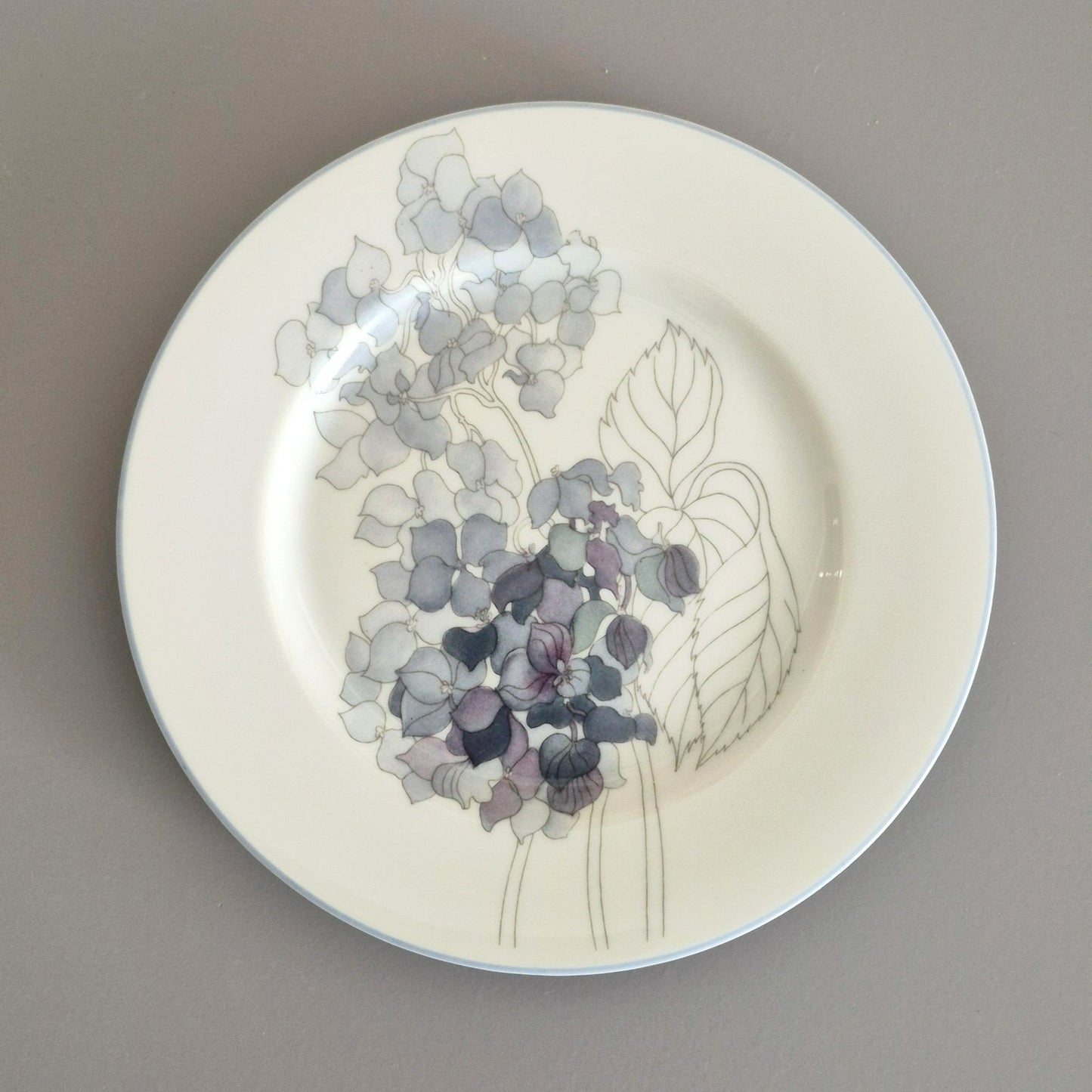 Block Spal "Hydrangea" Dinner, Salad & Bread Plate, Set of 3, c1982-91 Portugal